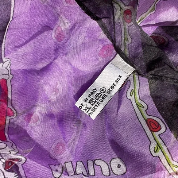 Moschino Olive Oyl silk chiffon scarf wrap, 29 x 66 inches - Picture 8 of 8